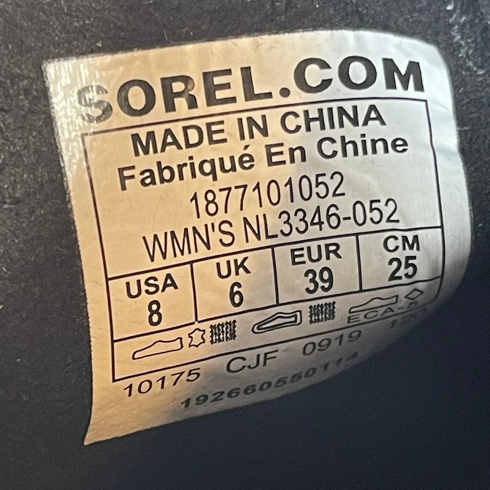Sorel Joan of Arctic Wedge II Chelsea Black Leather Boots NL3346-052 Womens 8